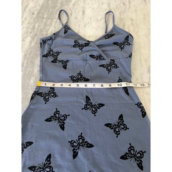 Wild Fable Blue Butterfly Print Knit Mini Dress Size Small Summer Beach - Picture 6 of 8